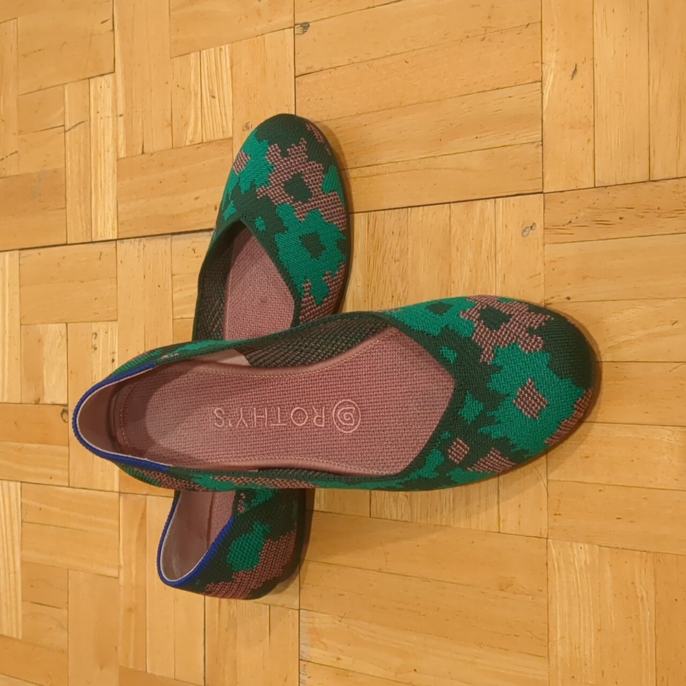 Rothy's Botanica green/pink size 7, guc